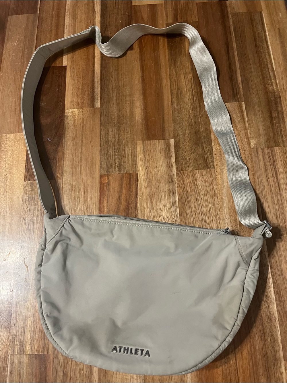 Athleta Neutral Taupe Half-Moon Sling Bag